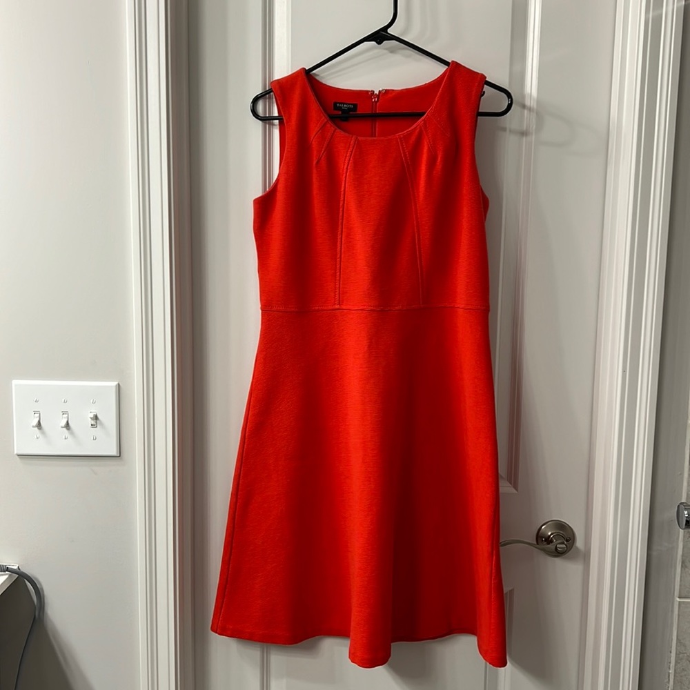 Cute A line sleeveless Talbots dress in a deep coral color